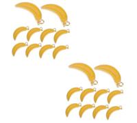 BESPORTBLE 2 Ensembles Porte-clés Banane Charmes De Porte-clés Pour Collier Bijoux Plaqué Coloré Pendentif Charmes Fruits Naturel Alliage De Zinc Yellow 10 Pièces * 2