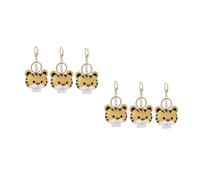 BESPORTBLE 2 ensembles Porte-Clés De Dessin Animé Ornement Animal Pour Sac À Main Breloque Pour Sac Animal Accessoires Pendentif Tigre Suspendu Pendentif De Dessin Animé 3 pièces * 2