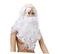 BESPORTBLE 2 Ensembles Santa Claus Cosplay Set Long Beard Eyebrows Wig For Adult Costume Party Safe Stylish Holiday Accessory