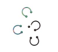 BESPORTBLE 2 Paires Anneau De Nez En Acier Inoxydable Anneau De Nez Punk Septum Goujon D'haltère De Nez Cerceau D'anneaux De Nez Piercing Au Nez Fer à Cheval Nombril