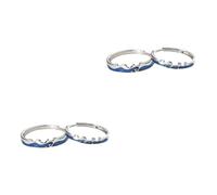 BESPORTBLE 2 Paires Bague de couple anneau jolies bagues assorties Sonnets de couple pour les amoureux Couples de promesses assorties bijoux de couple bagues pour les couples alliage