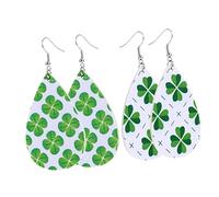 BESPORTBLE 2 Paires Boucles d'oreilles Trèfle décorations de la Saint-Patrick boucle d'oreille pendante feuille saint patrick day st patricks day d'oreille de fête cuir