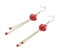 BESPORTBLE 2 paires Boucles Oreilles Pendantes Chinoises Style Festif Légères Rouge Year pour Femmes Cadeau