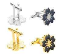 BESPORTBLE 2 paires Boutons de Manchette Fleurs Minimalistes pour Hommes et Femmes de Boutons de Manchette Forme de Style Rétro Accessoires Élégants pour Chemises Affaires