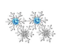 BESPORTBLE 2 Paires De Boucles D'Oreilles De Noël Décoratives Boucles D'Oreilles Flocon De Neige Bijoux D'Oreilles À Tige Flocons De Neige D'Oreilles