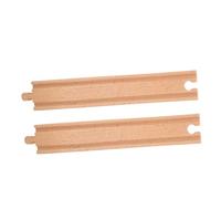 BESPORTBLE 2 Pièces Accessoires Circuit Train Bois Extension Rails Bois pour Jeu Éducatif Garçon Fille Kit de Pistes Modulables pour Circuits de Train Compatible Jeux de Motricité et