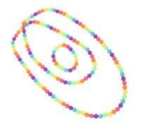 BESPORTBLE 2 Pièces Accessoires De Couleur Arc-en-ciel Colliers Bijoux Bracelet Fille Bracelets Perlés Collier Fille Kit Et Matériau Plastique Coloré