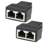 BESPORTBLE 2 pièces Adaptateur Réseau Noir Connecteur Triple Pratique pour Câble Ethernet Prolongateur Femelle à Double Sortie Connecteur Domestique et Bureau