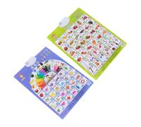 BESPORTBLE 2 pièces Affiche Audio Éducative Interactive pour Tout Petits Tableau Mural Bilingue Chinois Anglais Apprentissage Précoce des Fruits Couleurs et Formes Éducatif pour Garçon Fille
