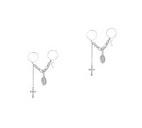 BESPORTBLE 2 Pièces bague croix pour clé bijoux bague transversale Anneau de doigt bague modelage croix bague ouverte à deux doigts décor de bague de doigt alliage