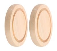 BESPORTBLE 2 Pièces Base Bois Décorative pour Cloche Verre Support Pot de Plante pour Fleurs Séchées et Succulentes Plateau Compact pour Décoration Maison et Bureau