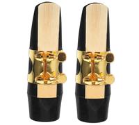BESPORTBLE 2 Pièces Bec De Saxophone Alto Parties De Saxophones Embout En Plastique Pour Instrument Bec Sax Alto Noir Bois