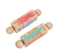 BESPORTBLE 2 Pièces Blocs d'association d'animaux Blocs d'animaux Montessori Puzzle Twist pour Tout Petits Correspondance Montessori rotatifs de motricité Fine