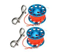 BESPORTBLE 2 pièces Bobine de Plongée Aluminium Bleue Anti-emmêlement avec et Crochet Set pour Plongée sous- Navigation et Snorkeling