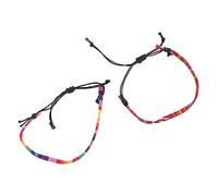 BESPORTBLE 2 pièces Bohemian Rainbow Woven Foot Rope Set Handmade Adjustable Foot Strap Durable And Stylish Accessory For Travel And Gifts