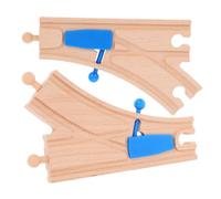 BESPORTBLE 2 Pièces Bois Train Accessoires Déviation Courbe Compatible Grandes Marques Jouets Scène Piste Garçon Fille