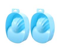 BESPORTBLE 2 Pièces Bol de Manucure en Plastique Bleu pour Dissolvant Ongles, Nutrition Cuticules et Retrait Faux Ongles, Nail Art Mains