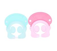 BESPORTBLE 2 pièces Bonnet de Bain Ajustable pour Garçon Fille Casquette de Protection Eau Shampooing pour Bébés et Tout Petits Bleu et Rose