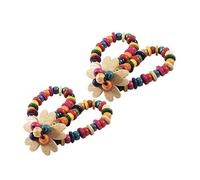BESPORTBLE 2 Pièces Bracelet Femme Tressé Main Coquille de Noix de Coloré Style avec Fleurs Lot de Accessoire Original et Élastique pour Poignet