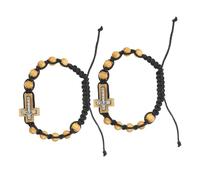 BESPORTBLE 2 Pièces Bracelet Perles pour Pendentif Croix Bracelet de Chapelet pour Poignet Accessoire Religieux Chrétien