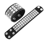 BESPORTBLE 2 pièces Bracelet Rivets Rétro Cuir PU Punk Unisexe Style Vintage Clouté avec Détails Épineux Accessoire Mode pour Cosplay et Halloween Lot