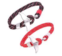 BESPORTBLE 2 pièces Bracelets Paracord Couples avec Queue de Baleine Bracelets Nautiques Corde de Survie avec Crochet Métallique Accessoires Unisexes pour Poignet Cadeau Original pour