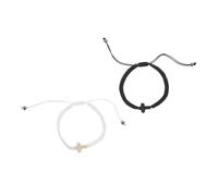 BESPORTBLE 2 pièces Bracelets Tressés Faits Main Ajustables Bracelets de Poignet et Amitié Unisexes avec Religieux Style pour Couples Design Simple et