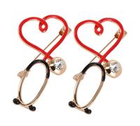 BESPORTBLE 2 Pièces Broche Accessoires de Vêtement pour Médecins et Infirmières Forme de Cœur Stéthoscope Épingle de Mode pour Femmes