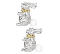 BESPORTBLE 2 Pièces broche broche lapin épingle oreilles velu femmes broches broche de mode pour les femmes broche de style dessin animé broche animaux broche kawaii cuivre