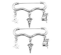 BESPORTBLE 2 Pièces Broche broches de docteur insignes de pectoral broches de pharmacien Silver