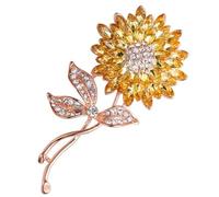 BESPORTBLE 2 Pièces broche fleur de soleil goupille badge de broche de conception de fleurs épinglette de costume broche strass fleur Broch de combinaison broche tournesol alliage