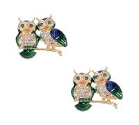 BESPORTBLE 2 Pièces Broche Hibou Mignon Épingles Bonjour Broche Simple Materbe Doré