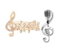BESPORTBLE 2 Pièces broche note de musique broche lettre pas strass broche pour hommes broches et goupille broche de vêtements pour femmes note broche de vêtements alliage