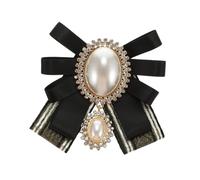 BESPORTBLE 2 Pièces Broche nœud broche décorative pour vêtements noeud en perles noeud femme nœud décoratif Broche rétro broche de poitrine exquise ruban Noir