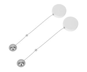 BESPORTBLE 2 Pièces Câble de Verrouillage Rétractable en Acier Étui Télescopique Anti-perte Blanc, Conception Antivol, Protection Haute Résistance pour Biens Précieux en Extérieur