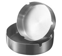 BESPORTBLE 2 pièces Cendrier Acier Inoxydable Lot de Cendrier Portable Robuste avec Fentes Capacité Élevée pour Maison Bureau Voiture Design Antichute et Moderne