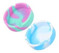 BESPORTBLE 2 Pièces Cendrier en Silicone Antidérapant, Design Moderne et Minimaliste, Petit Récipient Rond pour Usage Intérieur et Extérieur