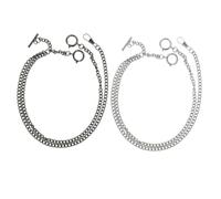 BESPORTBLE 2 Pièces Chaîne de Montre Vintage Durable Chaîne Décorative pour Pantalon et Jean Accessoire Mode Unisexe