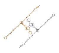 BESPORTBLE 2 pièces Chaîne Rallonge pour Collier et Bracelet avec Fermoir Ressort Extension Ajustable Doré et Argenté pour Bijoux DIY et Réparation