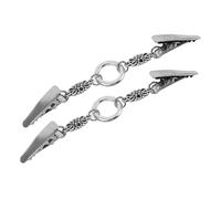 BESPORTBLE 2 Pièces Clip col chemise doré composite broche clips de col pour les femmes Clip femme rétro pinces à vêtements veste cap foulard manteau Alliage de zinc Silver