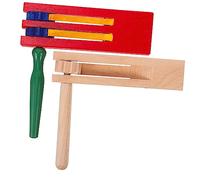 BESPORTBLE 2 pièces Cliquets Bois pour Percussion Instruments Sonores Colorés et Naturels Jouets Éducatifs pour Garçon Fille Favorisant la Qualité Musicale et Linteraction Familiale