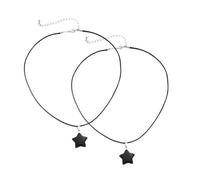 BESPORTBLE 2 Pièces collier pentagramme collier de mode femme pendentif étoile collier délicat pour femme collier d'adolescents Collier pendentif étoilé Unité centrale Black