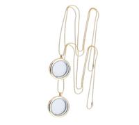 BESPORTBLE 2 Pièces Collier photo pendentifs de médaillon à mémoire pendentifs de médaillon rond charm cadre photo rond pendentif photo Bijoux commémoratifs pour les femmes alliage Doré