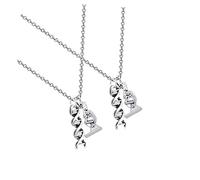 BESPORTBLE 2 Pièces collier roman collier double hélice collier de microscope pour femme bijoux de chimie organique de bijoux collier drôle Silver