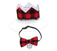 BESPORTBLE 2 Pièces Colliers De Coiffure De Noël pour Animaux De Compagnie Collier De Cloche De Chien De Compagnie Bandeau De Chapeau De Père Noël Costume De Chat De Collier De