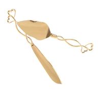 BESPORTBLE 2 pièces Coupe-gâteau et Pelle Dorée au Design Humanisé pour Mariage Anniversaire et Fête Découpe et Service Efficaces pour Gâteaux Pizzas et Pains