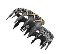 BESPORTBLE 2 Pièces Couronne De Roi Vintage Cosplay Royal Diadèmes Couronne Médiévale Diadème De Prince Costume De Roi Accessoires De Costumes Médiévaux Antique Pour Dark Grey Unité Centrale