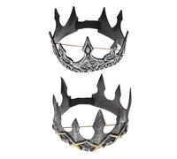 BESPORTBLE 2 Pièces Couronne De Roi Vintage Royal Crowns De Roi Accessoires De Costumes Médiévaux Couronne De Et De Reine Prince Décorations De Costume De Moussant Dark Grey
