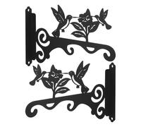 BESPORTBLE 2 Pièces Crochets Métalliques en Fer Noirs Suspendre de Plantes et Paniers, Support Mural Robuste Vis pour Porches et Jardins, Décoration Murale Élégante
