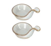 BESPORTBLE 2 Pièces D'assiettes à Sauce en Céramique Design Moderne, Pratiques à Transporter, pour Sauces et Apéritifs en Restauration ou Boutiques Alimentaires